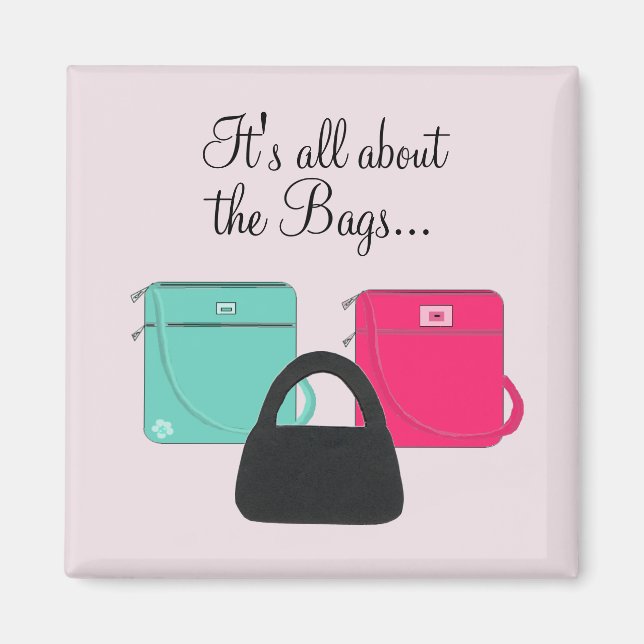 Íman Três bolsas clássicas com texto (Frente)