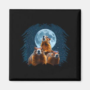 Íman Três Cabeças de Marmota e Lua Feliz Dia da Marmota