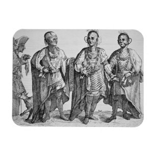 Íman Três chefes Cherokee americanos, 1762 (gravura)