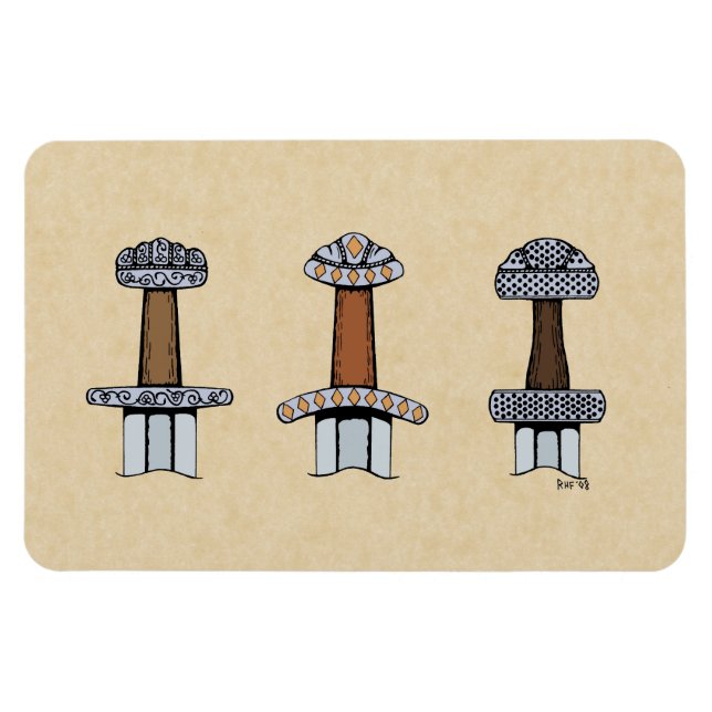 Íman Três Espadas de Viking Hilts (Horizontal)