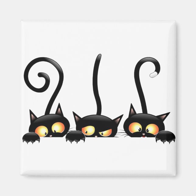 Íman Três gatos pretos (Frente)