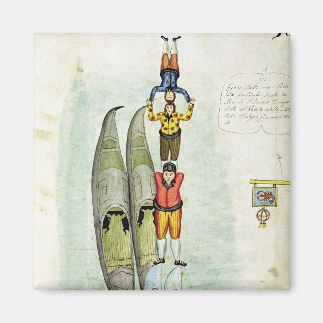 Íman Três homens balanceando em duas gondolas, 1772 (Frente)