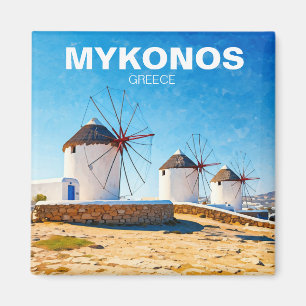 Íman Três moinhos de vento na Grécia de Mykonos Cyclade