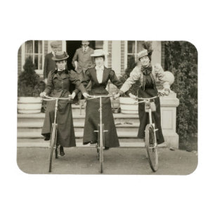 Íman Três mulheres em bicicletas, 1900s adiantados