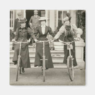Íman Três mulheres em bicicletas, 1900s adiantados