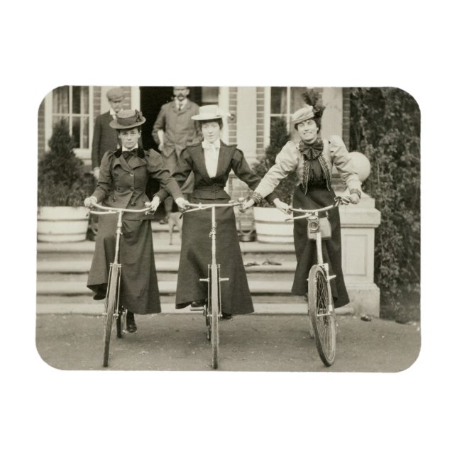 Íman Três mulheres em bicicletas, início dos anos 1900  (Horizontal)