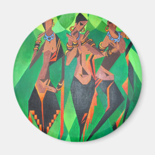 Íman Três mulheres negras tradicionais étnicas dançando