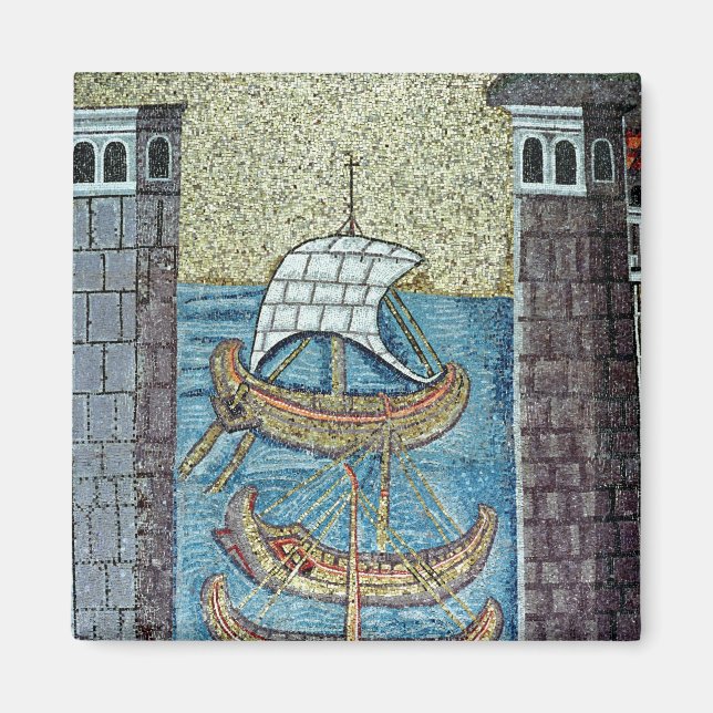 Íman Três navios que entram no porto de Ravenna (Frente)