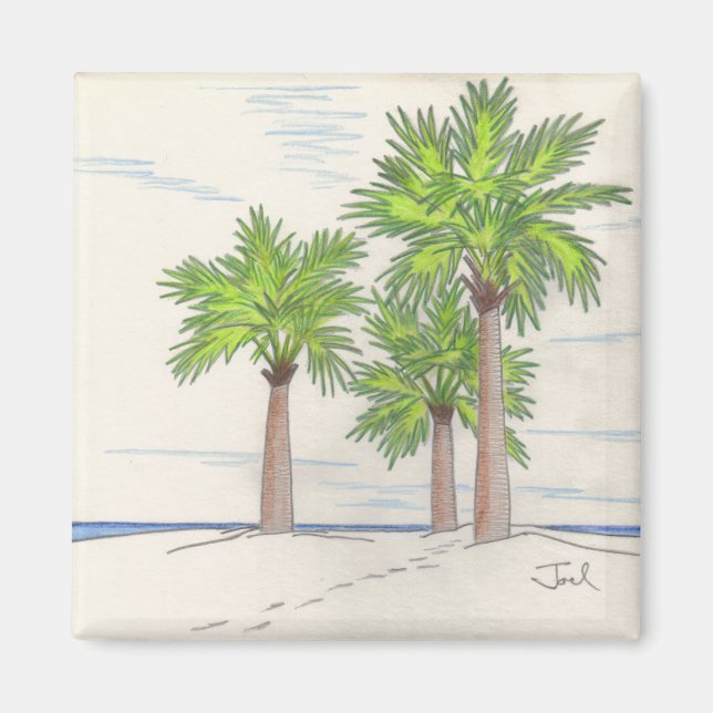 Íman TRÊS PALMS (quadrado) (Frente)