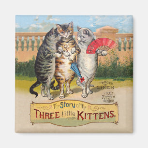 Íman Três Pequenos Gatinhos Ilustração da Mamãe Gansa