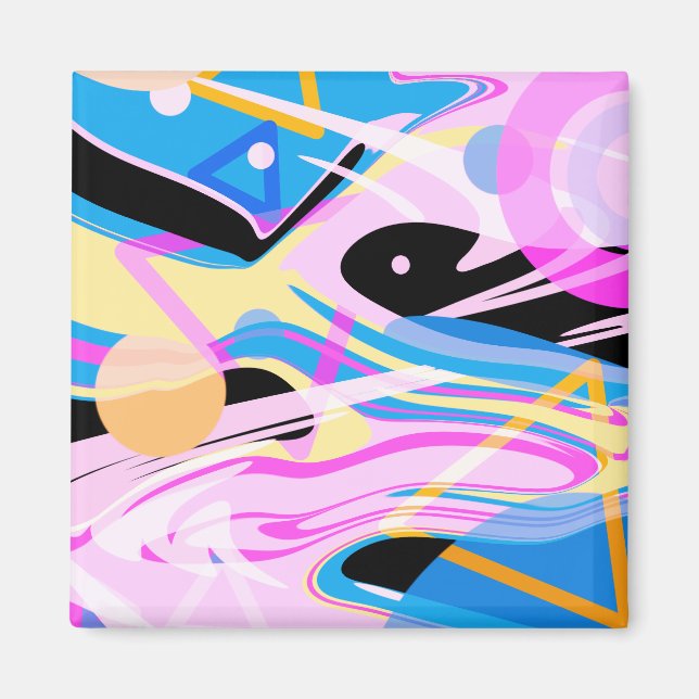 Íman Três pintura geométrica Abstrato (Frente)