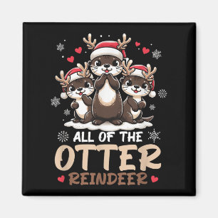 Íman Três Reindeer Santa Hat Deer Feliz Christma