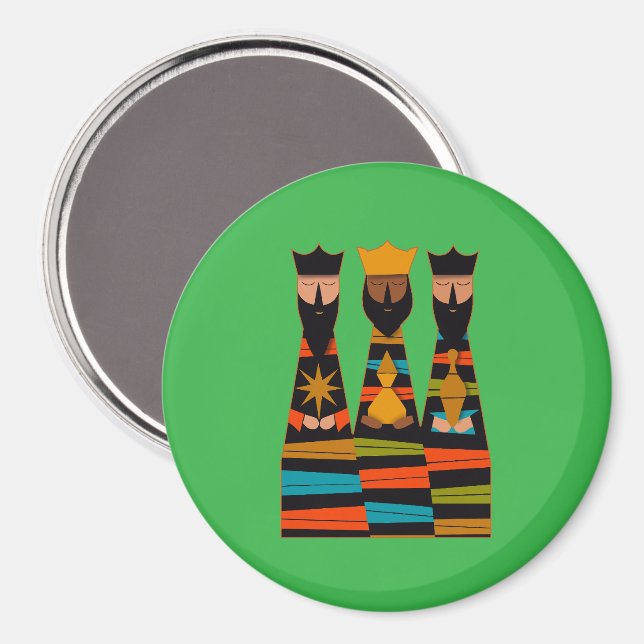 Íman Três Reis Magos Moderno de Meados do Século (Front/Back)