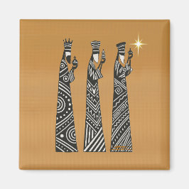 Íman Três Reis Magos Preto e Branco Natal Natividade