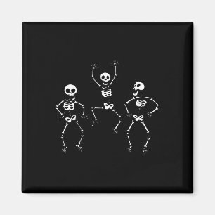 Íman Três Skeletons Engraçados Dançantes Halloween