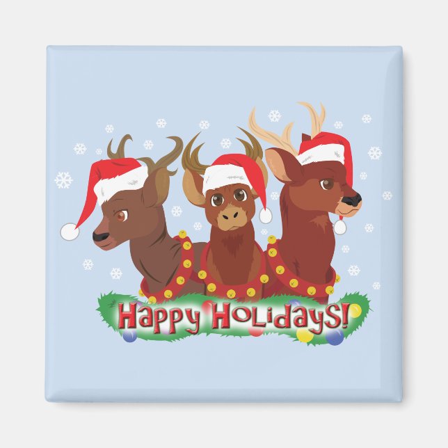 Íman Três Veados de Natal (Frente)