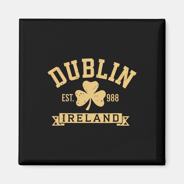 Íman Trevo de Dublim Irlanda Shamrock Est 988 St Pat (Frente)