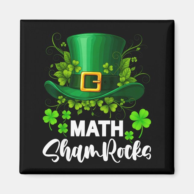 Íman Trevo de Matemática Dia de São Patrício Escola  (Frente)