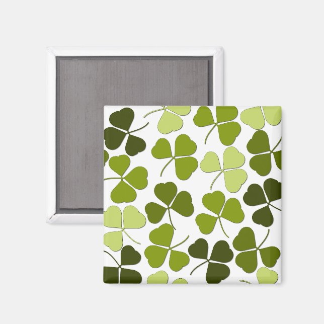 Íman Trevo Verde em uma Variedade de Tons (Front/Back)