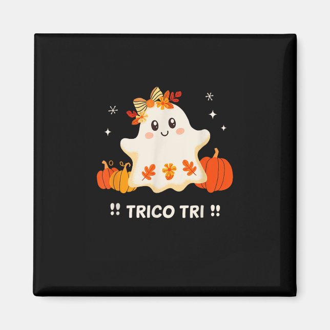 Íman Tri Cute Halloween Spooky, Fantasma Mexicano Spang (Frente)