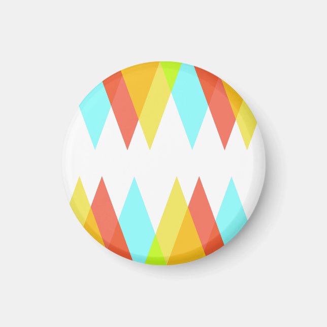 Íman Triângulos amarelos, vermelhos e azuis de cadete (Frente)