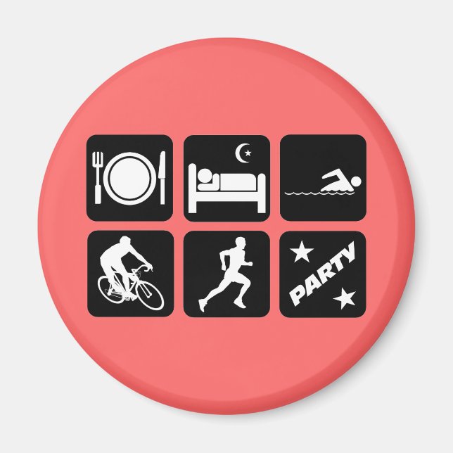 Íman Triathlon engraçado (Frente)