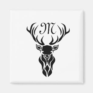 Íman Tribal Black Stag Silhout Monograma