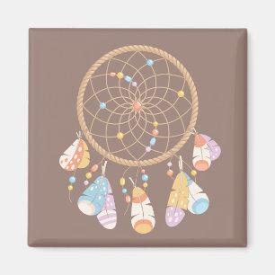 Íman Tribal Boho Dreamcatcher Em Brown