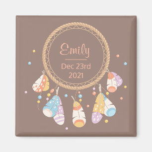 Íman Tribal Boho Dreamcatcher Novo Bebê Keepsaem Brown