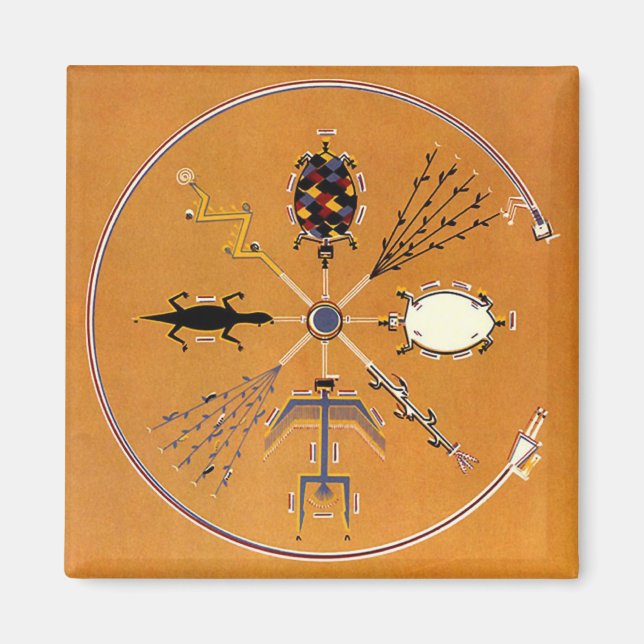 Íman Tribal Nativa Americana de Pintura (Frente)