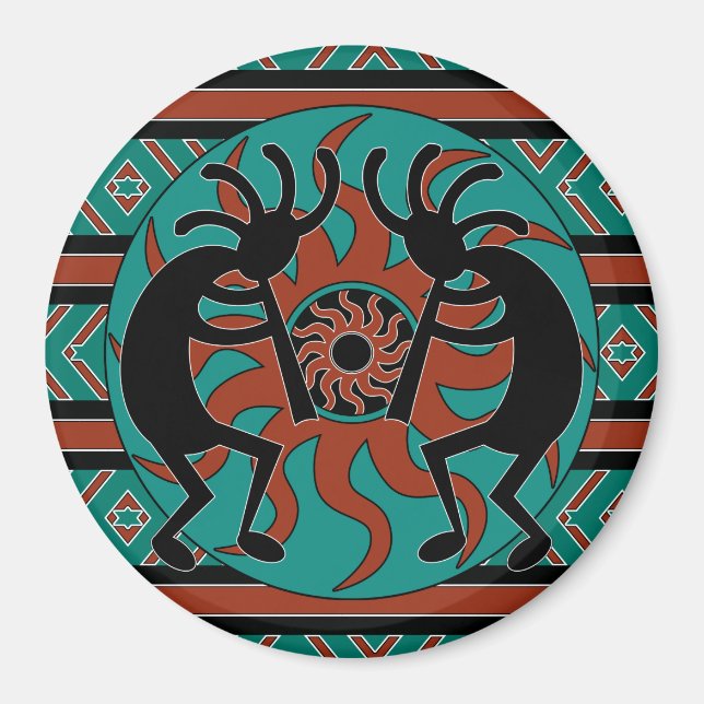 Íman Tribal Southwestern Design Kokopelli (Frente)