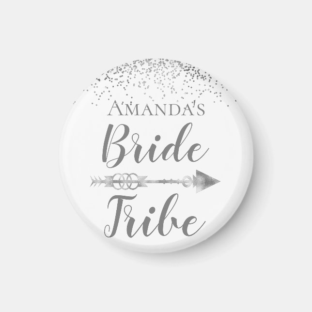 Íman Tribo Silver Boho Bride Personalizado (Frente)