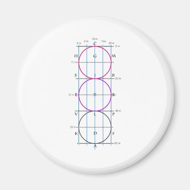 Íman Tribunal de Dressage 20x60m **Círculos** (Frente)