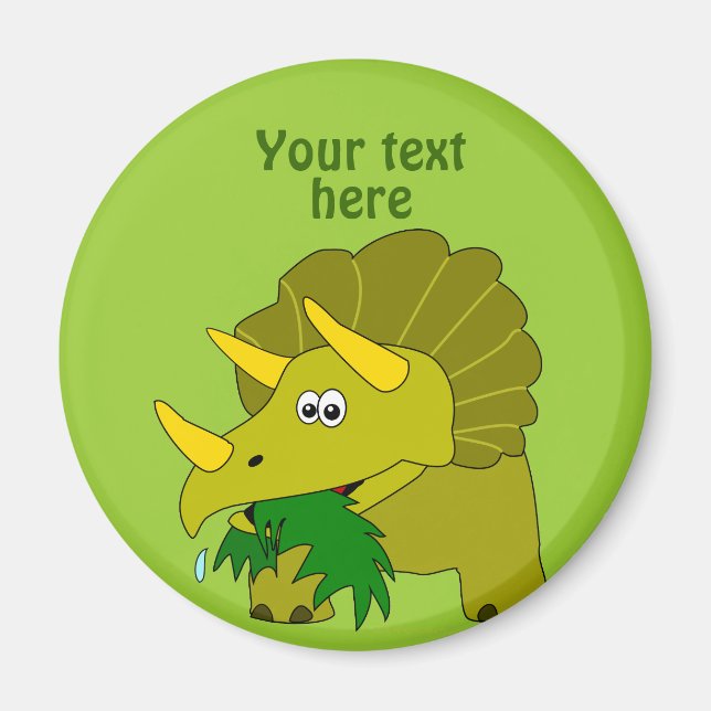 Íman Tricerátops Verdes Bons Dinossauro (Frente)
