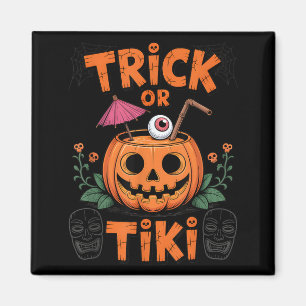 Íman Trick or Tiki Festa Divertida de Halloween Coquete