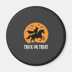 Íman Trick or Treat Bruxa Unicórnio Design de Halloween