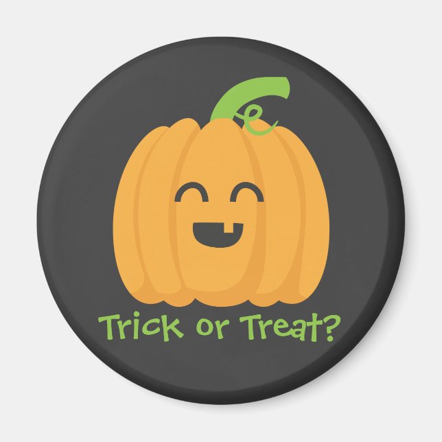 Íman Trick or Treat com uma Abóbora Fofa para o Hallowe (Frente)
