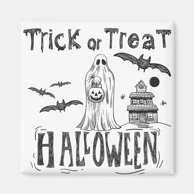 Íman Trick ou trate a Abóbora do Halloween Engraçado (Frente)