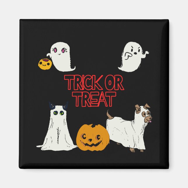 Íman Trick ou trate fantasmas do Halloween (Frente)
