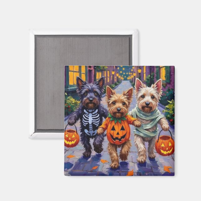 Íman Tricôes de Skye Terrier no Halloween (Front/Back)
