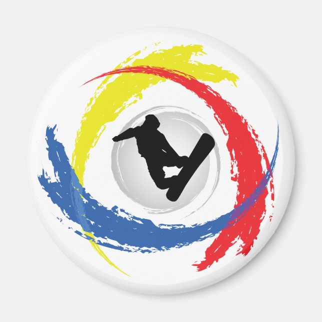 Íman Tricolor Emblem Snowboard (Frente)