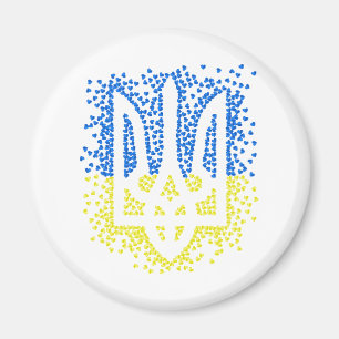 Íman Tridente de emblem ucraniano trizub espalhando cor