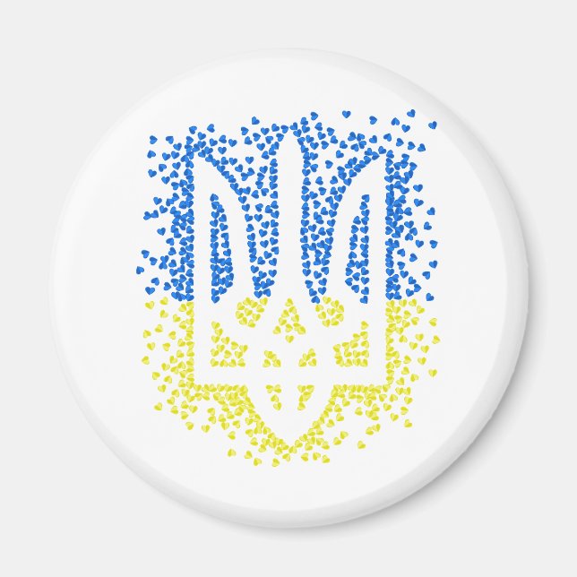 Íman Tridente de emblem ucraniano trizub espalhando cor (Frente)