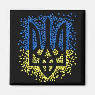 Íman Tridente de emblem ucraniano trizub espalhando cor