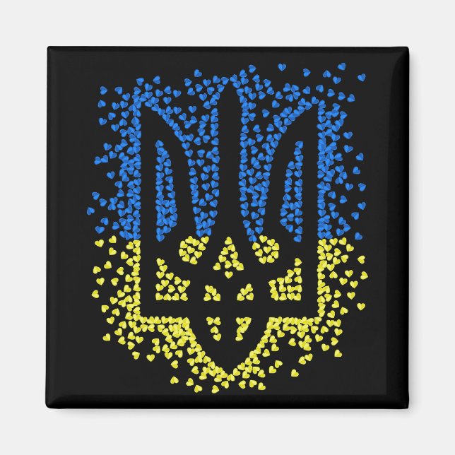 Íman Tridente de emblem ucraniano trizub espalhando cor (Frente)