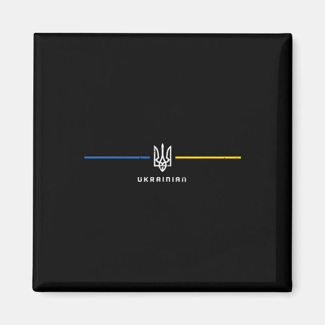 Íman Tridente Ucraniano Linhas Ukaine Tryzub Símbolo Ho (Frente)