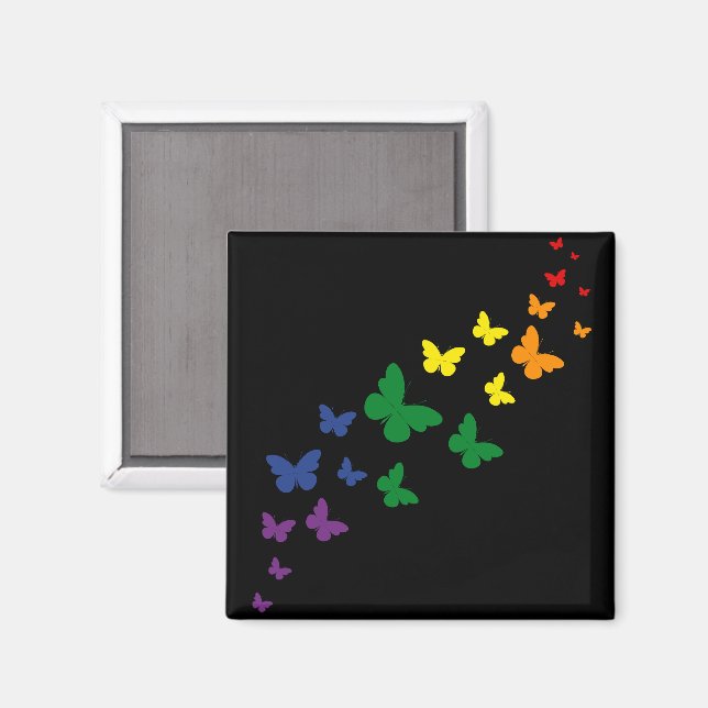 Íman Trilha da Borboleta Arco-Íris LGBTQ (Front/Back)