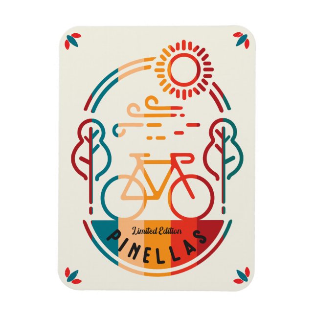 Íman Trilha de Bike Pinellas Retro (Vertical)