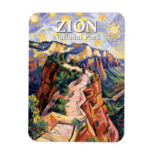 Íman Trilha de Hiking Angels Landing em Zion Colorida d