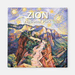 Íman Trilha de Hiking Angels Landing Van Gogh Zion Pers